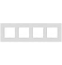 Рамка для розеток и выключателей Elegance 14-5014-01М Classic, на 4 поста, белый матовый  Б0065828  ЭРА