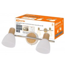 Светильник Спот, 2х40Вт, Е14, 230 В, 50 Гц, IP20, "Бутон", планка, ЭКО, сосна,  SQ0356-0003  TDM