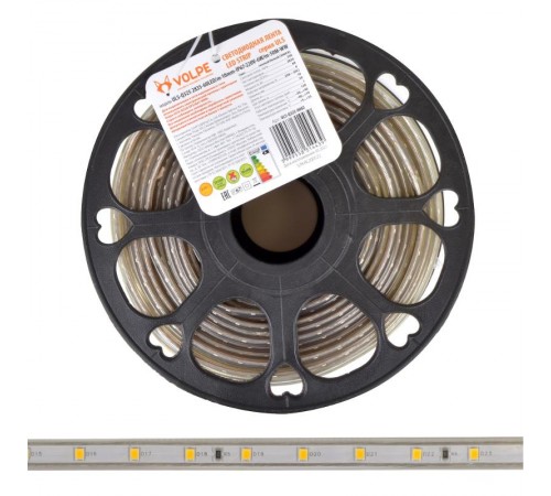 Лента светодиодная 220В IP67 50м 3000К ULS-Q325 2835-60LED/m-10mm-IP67-220V-6W/m-50M-WW  10982  Volpe