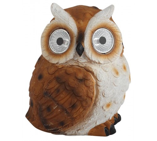 Cветильник садовый декоративный Филин рыжий на солнечной батарее ERAFYS01-11 полистоун, 13 см  Б0044843  ЭРА