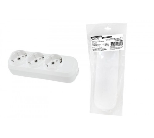 Колодка розеточная 3 гнезда 2П+3 16А 250В белая серии "Народная"  SQ1806-0417  TDM