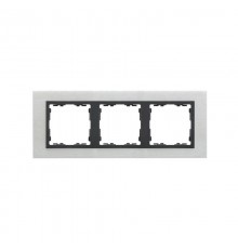 Simon 82 Рамка декоративная, 3 поста, S82 Nature, Металл, матовая сталь-графит  82837-31  Simon