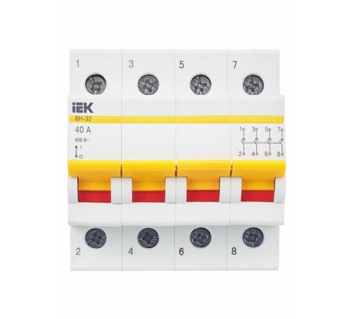 Выключатель нагрузки модульный (мини-рубильник) ВН-32 4Р 40А  MNV10-4-040  IEK