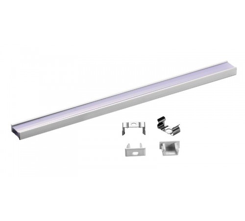 Профиль алюминиевый для светодиодной ленты PAL 1507 (комплект) накладной 2м анод.  .5036109  JAZZWAY