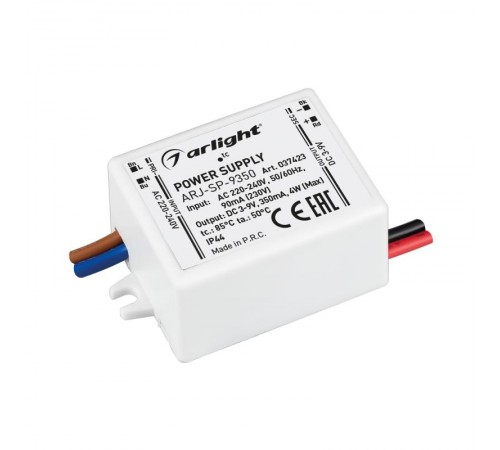 Блок питания ARJ-SP-9350 (4W, 3-9V, 350mA) (Arlight, IP20 Пластик, 5 лет)  037423  Arlight