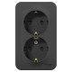 Blanca Антрацит О/У с изолирующей пластиной Розетка 2-ая с заземлением со шторками 16А,250В  BLNRA011216  SE