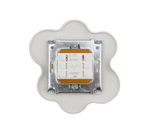 Выключатель одноклавишный HAPPY Яичница скрытой установки, желтый/белый  KR-78-0629  Kranz