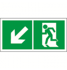 Знак безопасности BL-2010B.E33"Напр. к эвакуационному выходу налево вниз"  a18140  Белый свет