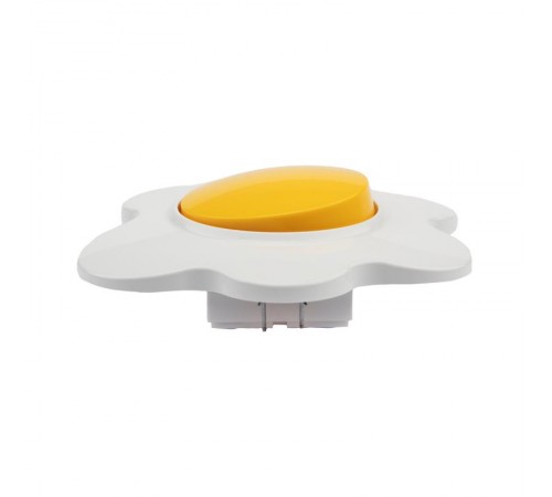 Выключатель одноклавишный HAPPY Яичница скрытой установки, желтый/белый  KR-78-0629  Kranz