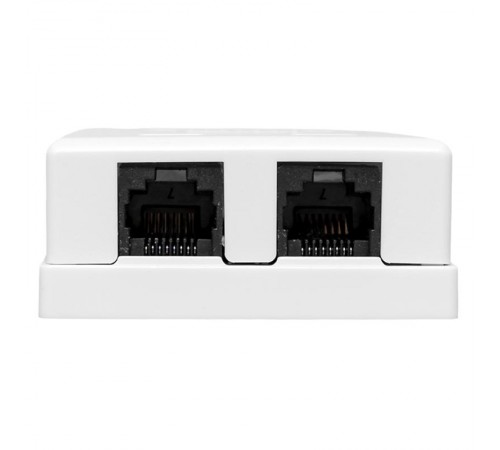 Розетка настенная TERACOM PRO Cat.6 неэкранированная 2 порта RJ-45 Dual IDC белая  TRP-WBOX-2RJ45-6UTP-WH  EKF