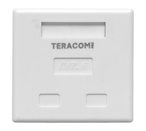 Розетка настенная TERACOM PRO Cat.6 неэкранированная 2 порта RJ-45 Dual IDC белая  TRP-WBOX-2RJ45-6UTP-WH  EKF
