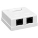 Розетка настенная TERACOM PRO Cat.6 неэкранированная 2 порта RJ-45 Dual IDC белая  TRP-WBOX-2RJ45-6UTP-WH  EKF