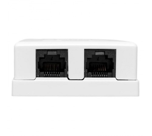 Розетка настенная TERACOM PRO Cat.6 неэкранированная 2 порта RJ-45 Dual IDC белая  TRP-WBOX-2RJ45-6UTP-WH  EKF