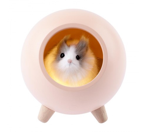 Светильник-ночник светодиодный настольный NLED-468-1W-P "Хомяк в домике", розовый   Б0052816  ЭРА