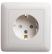 Хит Белый С/У Розетка с заземлением со шторками, 16А, 250В  RS16-136-B  SE