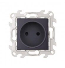 Simon 24 Графит Розетка 2К со шторками  2450441-038  Simon
