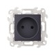 Simon 24 Графит Розетка 2К со шторками  2450441-038  Simon