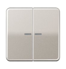 Клавиша для KNX кнопки, 2 группы с окошком; металл; платина  CD102KO5PT  Jung