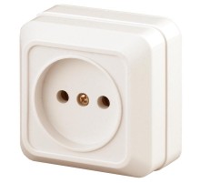 2-201-02 Intro Розетка 2P, 16А-250В, IP20, ОУ, Quadro, сл.кость  Б0027647  Intro
