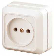 2-201-02 Intro Розетка 2P, 16А-250В, IP20, ОУ, Quadro, сл.кость  Б0027647  Intro