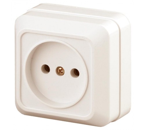 2-201-02 Intro Розетка 2P, 16А-250В, IP20, ОУ, Quadro, сл.кость  Б0027647  Intro