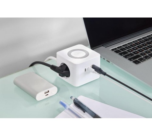 DOMINIC Удлинитель Qi10Вт У02К 1,3м 3х1мм2 USB A+C бел  DN-YP31-16-02-01-ZKU-K01  IEK