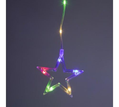 Гирлянда занавес ЕGNIG - NY Новый год, мультиколор, 2,4 м* 1,1 м, 220 V, 8 реж, длина провода 3м, 171 LED, IP20  Б0055998  ЭРА