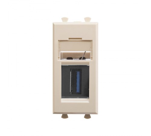 USB 3.0  розетка "Ванильная дымка" Avanti модульная, тип А-А, 1 мод  4405301  DKC