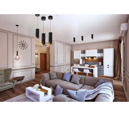 Светильник потолочный на подвесе MR16 35W 230V, черный, золото, D55*H300 ML1838  48045  FERON