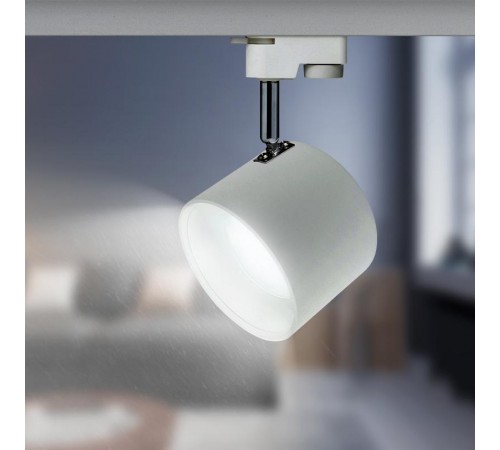 Светильник трековый под лампу Gx53, TR15 GX53 WH/SL алюминий, цвет белый+серебро (30/360)  Б0048545  ЭРА