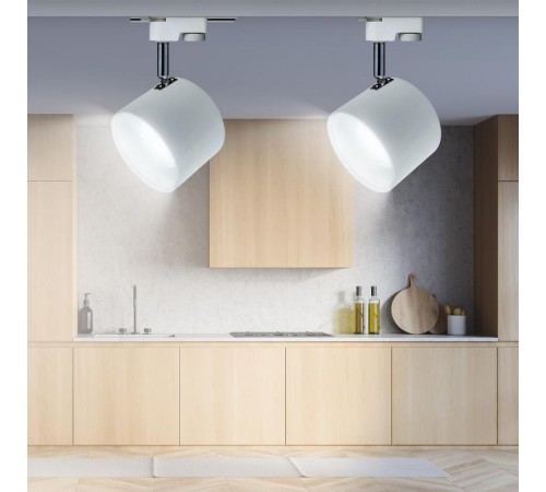 Светильник трековый под лампу Gx53, TR15 GX53 WH/SL алюминий, цвет белый+серебро (30/360)  Б0048545  ЭРА