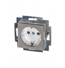 ABB Levit Кофе макиато / белый Розетка с з/к со шторками 16А  5520H-A03457 18W  2CHH203457A6018  ABB