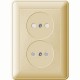 W59 Слоновая кость Розетка 2-ая без заземления со шторками, (в сборе)  RS16-254-28  SE
