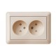 W59 Слоновая кость Розетка 2-ая без заземления со шторками, (в сборе)  RS16-254-28  SE