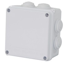 Коробка разветвительная 100*100*70 мм, 7 мембранных вводов, IP65, светло-серая EBX30-02-65  39554  STEKKER