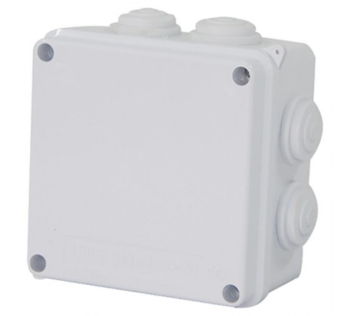 Коробка разветвительная 100*100*70 мм, 7 мембранных вводов, IP65, светло-серая EBX30-02-65  39554  STEKKER