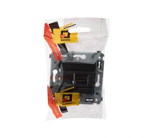 HDMI розетка одинарная в стену, тип А-А, "Avanti", "Черный матовый"  4412253  DKC