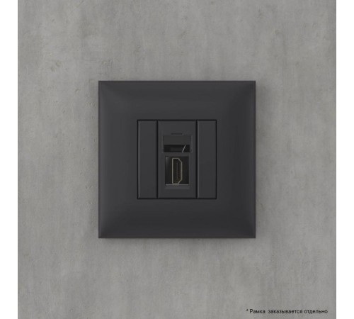 HDMI розетка одинарная в стену, тип А-А, "Avanti", "Черный матовый"  4412253  DKC