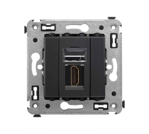 HDMI розетка одинарная в стену, тип А-А, "Avanti", "Черный матовый"  4412253  DKC