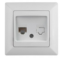 4-303-01 Intro Розетка информационная RJ45, СУ, Solo, белый  Б0043382  Intro