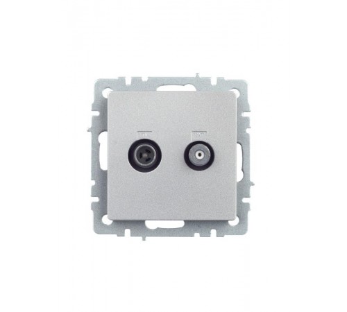 BRITE Розетка двойная TV+SAT РТВ/РСп12-БрА алюминий   BR-AF20-O-K47  IEK