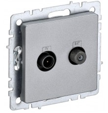 BRITE Розетка двойная TV+SAT РТВ/РСп12-БрА алюминий   BR-AF20-O-K47  IEK