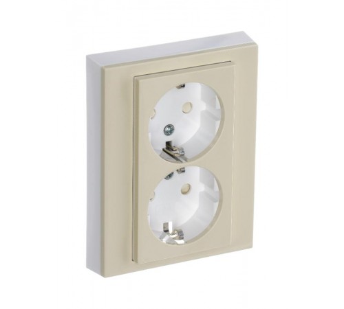 ABB Levit Слоновая кость / белый Розетка 2-ая с з/к со шторками 16А  5522H-C03457 17W  2CHH223457C6017  ABB
