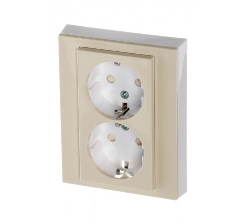 ABB Levit Слоновая кость / белый Розетка 2-ая с з/к со шторками 16А  5522H-C03457 17W  2CHH223457C6017  ABB