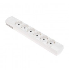Колодка PREMIUM 6 гнезд, с/з, белый  13-4403  REXANT