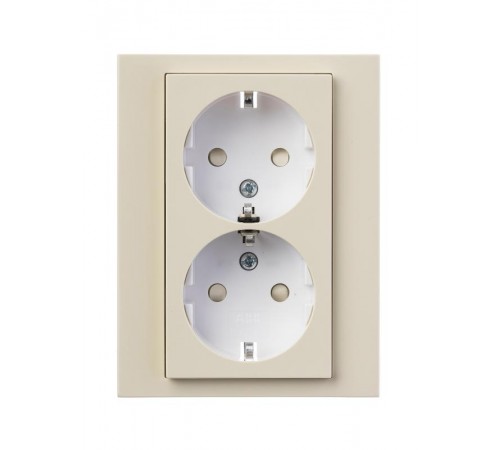 ABB Levit Слоновая кость / белый Розетка 2-ая с з/к со шторками 16А  5522H-C03457 17W  2CHH223457C6017  ABB