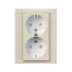 ABB Levit Слоновая кость / белый Розетка 2-ая с з/к со шторками 16А  5522H-C03457 17W  2CHH223457C6017  ABB