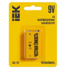 Батарейка щелоч. Alkaline  6LR61 9V (1шт/блистер)  ABT-6LR619V-OP-L01  IEK