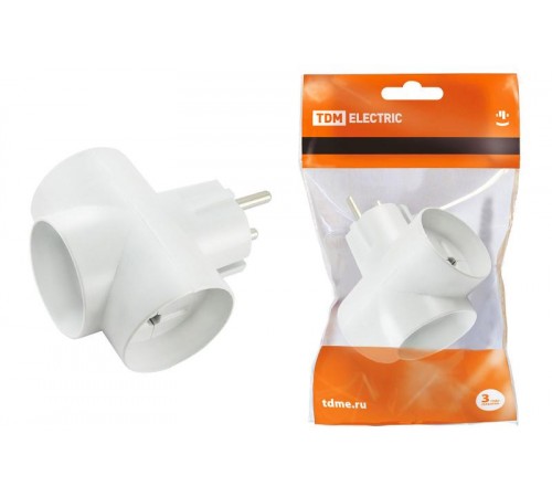 Тройник 3х2П 16А 250B белый   SQ1806-0041  TDM