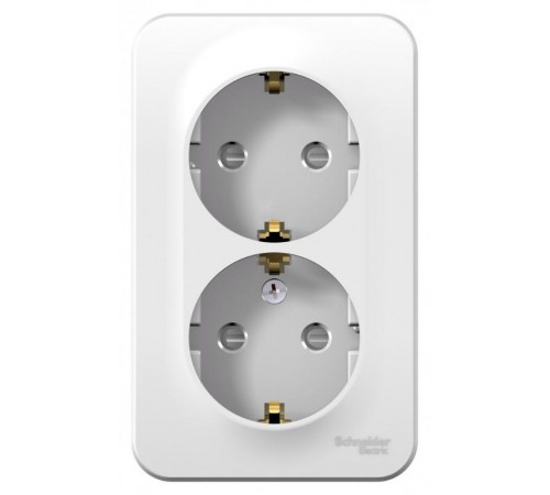 Blanca Белый О/У Розетка 2-ая с заземлением со шторками, 16А, 250В  BLNRA011201  SE